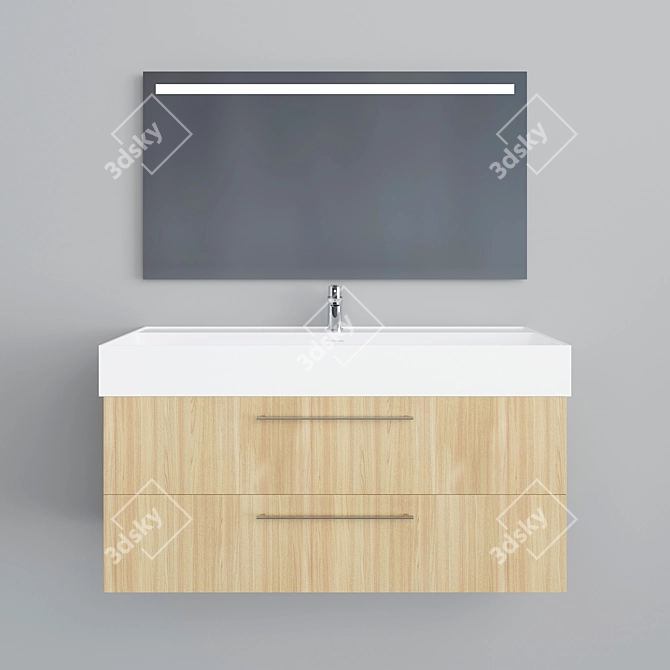 Creto Tivoli Soft Washbasin Cabinet 3D model image 1