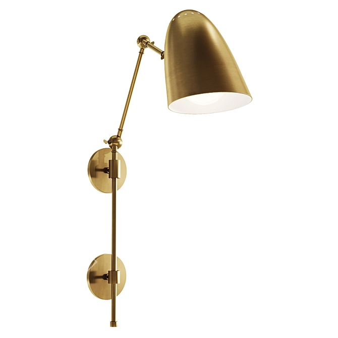 Adjustable Gold Wall Lamp: Ace Sconce 3D model image 1