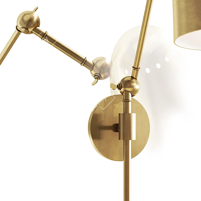 Adjustable Gold Wall Lamp: Ace Sconce 3D model image 3