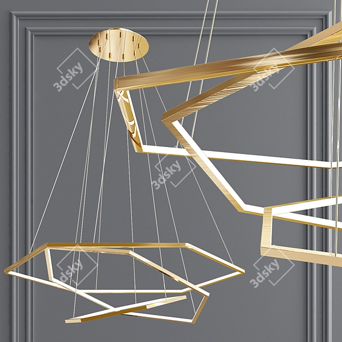 Impress LED Metal and Plastic Pendant 3D model image 4