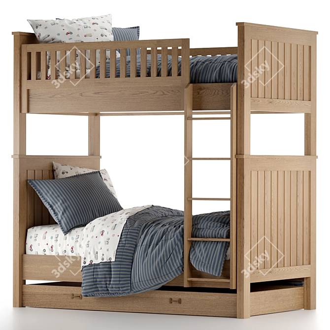 Kenwood Bunk Bed: Sleek & Stylish! 3D model image 1