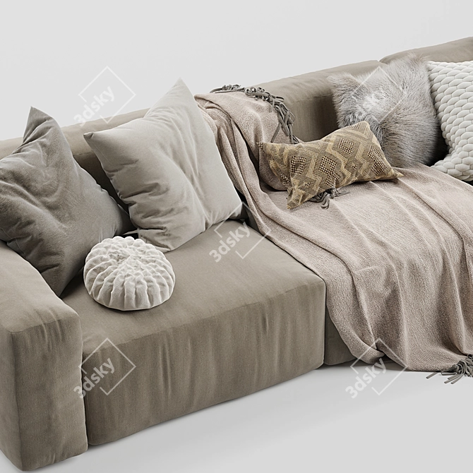 Elise 2 Corner Sofa: Stylish and Comfortable 3D model image 2