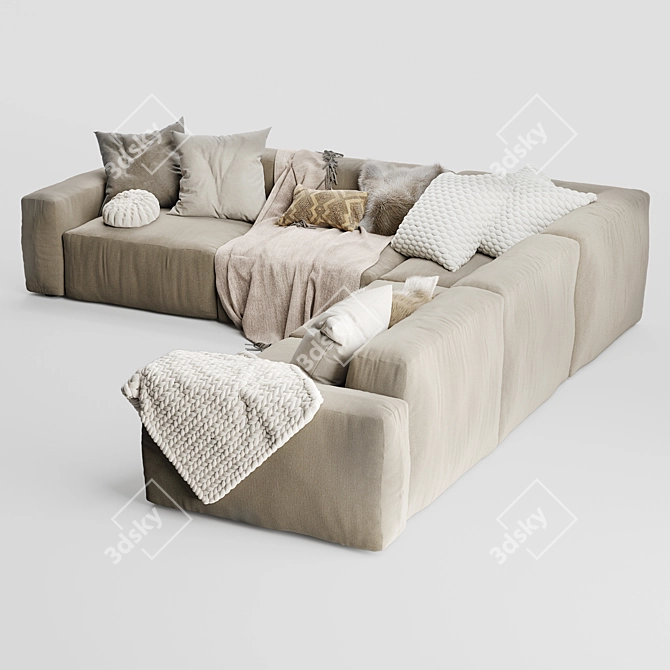 Elise 2 Corner Sofa: Stylish and Comfortable 3D model image 4