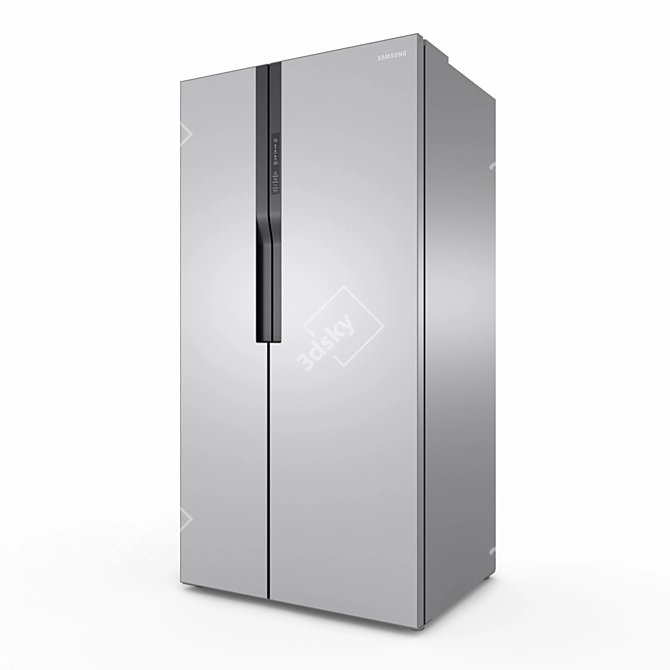 Samsung Glass Finish Side-by-Side Refrigerators 3D model image 7