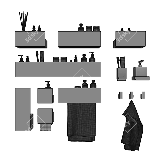 Agape 3D Bathroom Accessories 3D model image 7