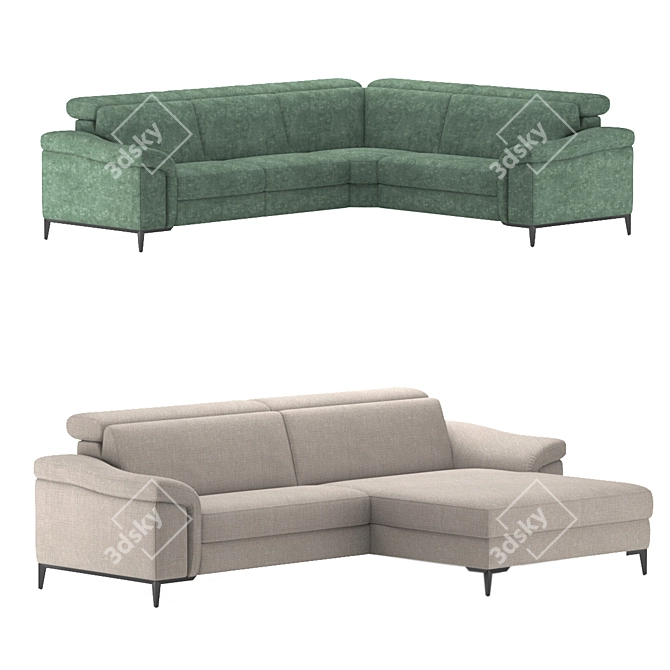 Belgian Antelao: Elegant, Versatile Sofa 3D model image 6