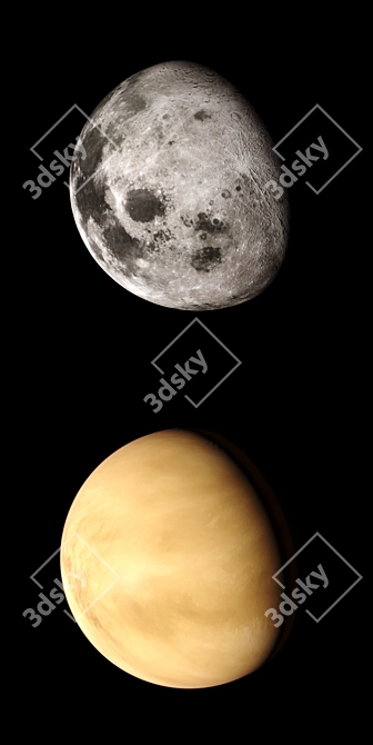 Solar System Model: Realistic Planets & Moon 3D model image 2