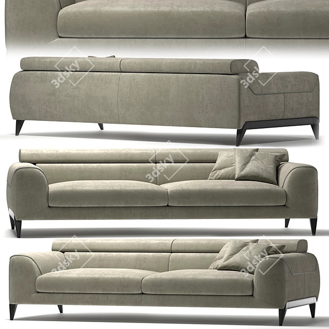 Cinephile Sofa: An Elegant Choice 3D model image 3