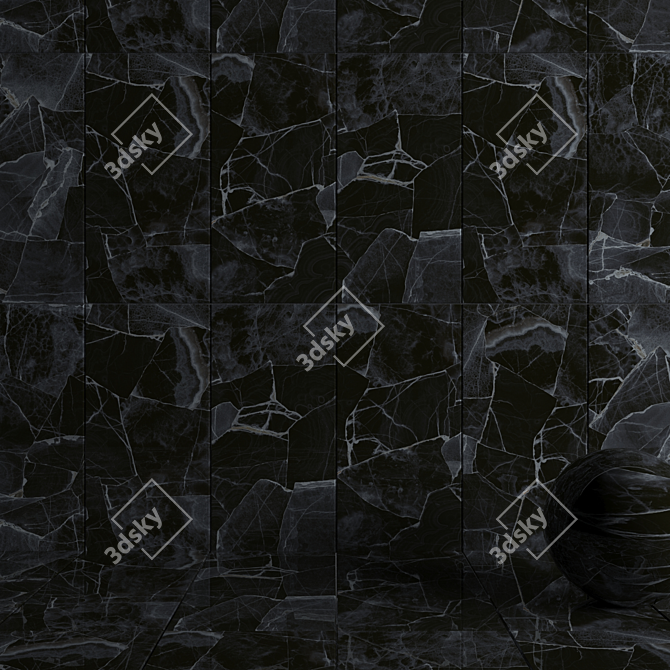 Crea Black Wall Tiles: Stunning Multi-Texture Design 3D model image 3