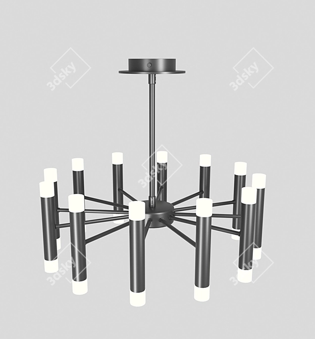 Modern Black Pendant Chandelier 3D model image 1