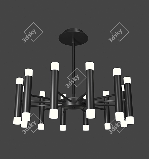 Modern Black Pendant Chandelier 3D model image 3