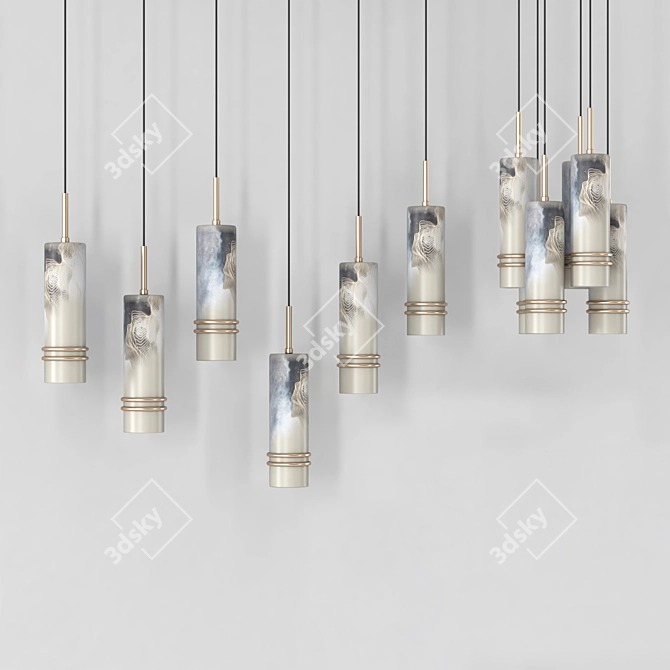 Contemporary Metal Ceiling Light 3D model image 1