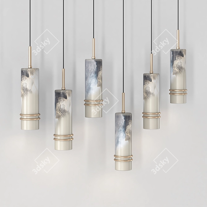 Contemporary Metal Ceiling Light 3D model image 2