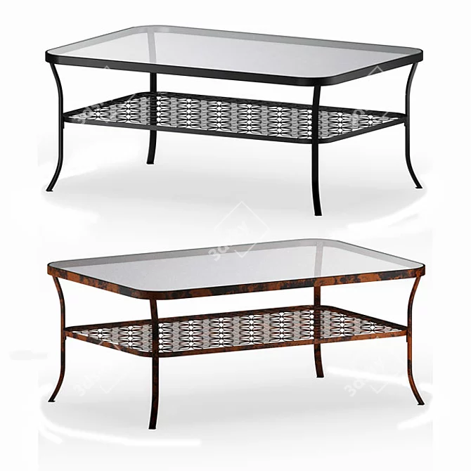 Modern Glass Coffee Table, Klingsbu 3D model image 1