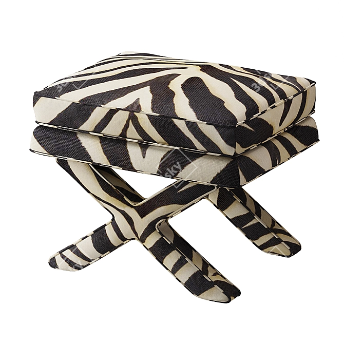 Elegant Cordoba Ottoman: Zebra 3D model image 1