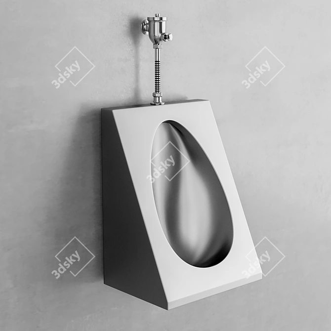 Durable Stainless Steel Urinal 3D model image 1