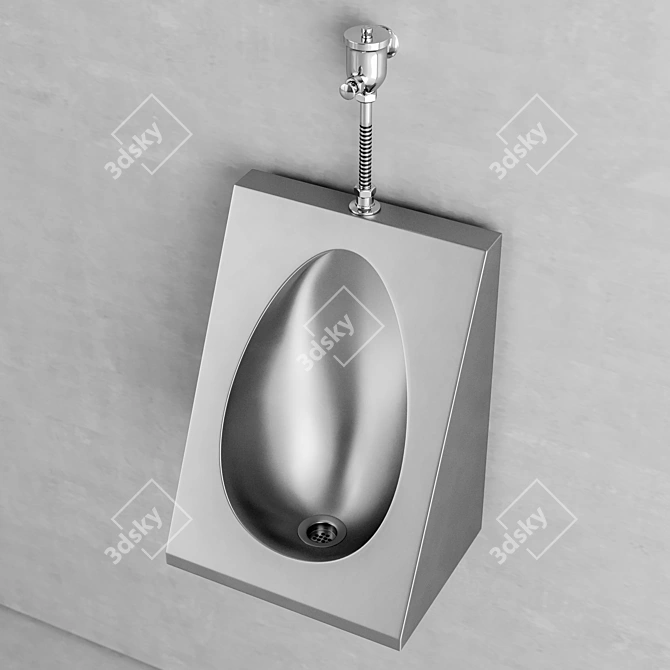 Durable Stainless Steel Urinal 3D model image 2