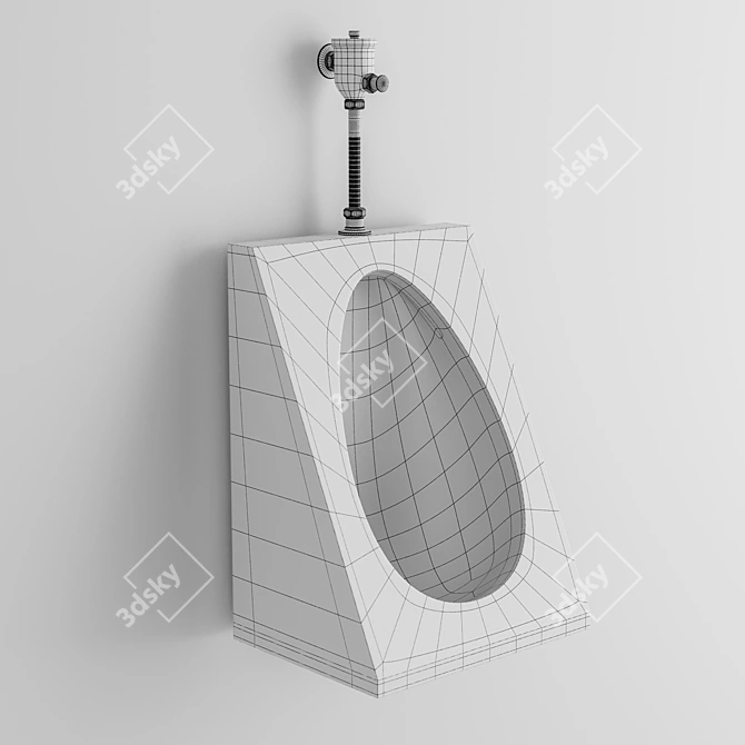 Durable Stainless Steel Urinal 3D model image 4