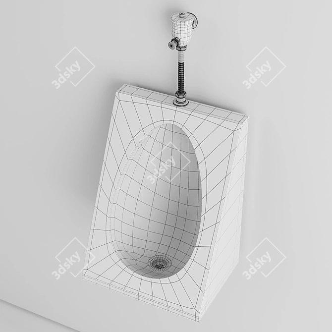 Durable Stainless Steel Urinal 3D model image 5