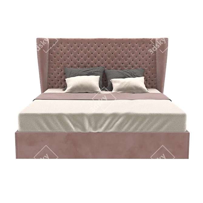 Classic Spline Geometry Bed 3D model image 2