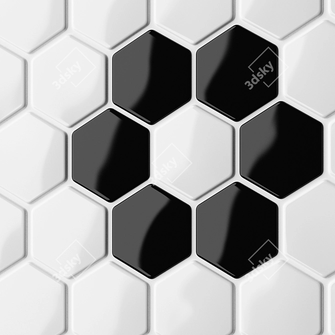 Sleek Hexagon Tiles in Various Colors 3D model image 3