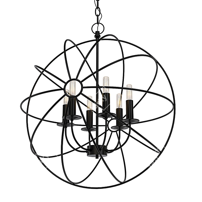 Vintage Inspired Laughlin Chandelier 3D model image 1