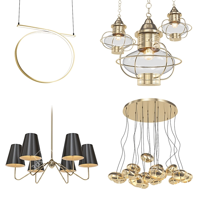 Modern Chandelier Collection 3D model image 1