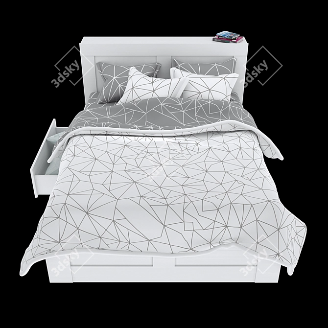 Sleek BRIMNES Bed Frame 3D model image 2