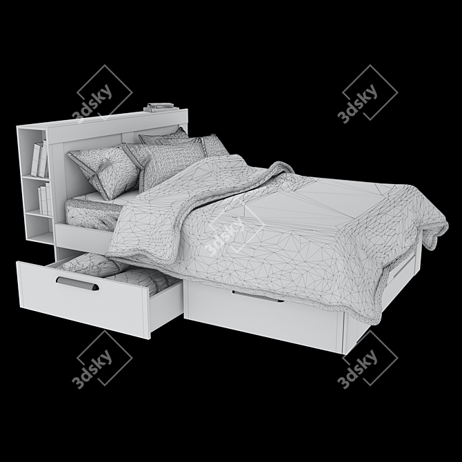 Sleek BRIMNES Bed Frame 3D model image 4