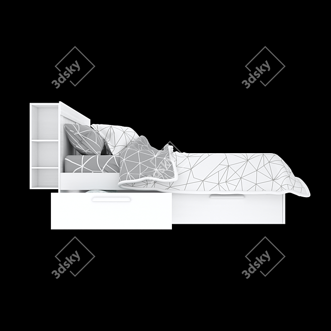 Sleek BRIMNES Bed Frame 3D model image 8