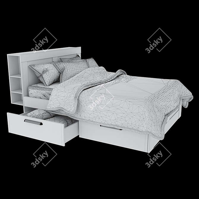 Sleek BRIMNES Bed Frame 3D model image 9