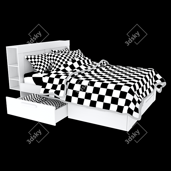 Sleek BRIMNES Bed Frame 3D model image 10