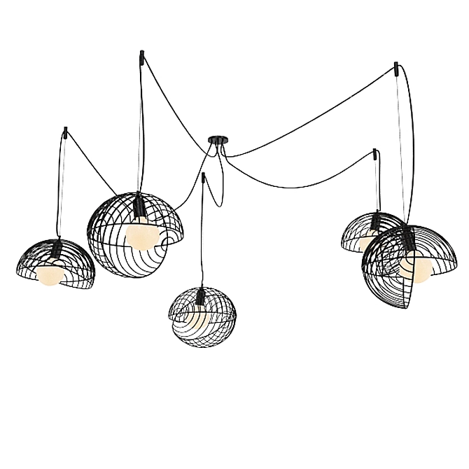 Swiss Brass Chandeliers - Modern Lighting Collection 3D model image 4
