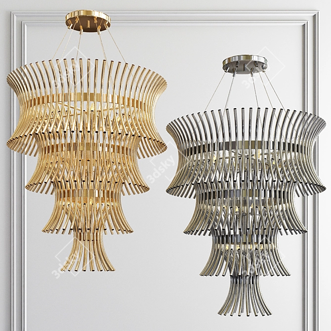 Elegant Cascade Chandelier 3D model image 1