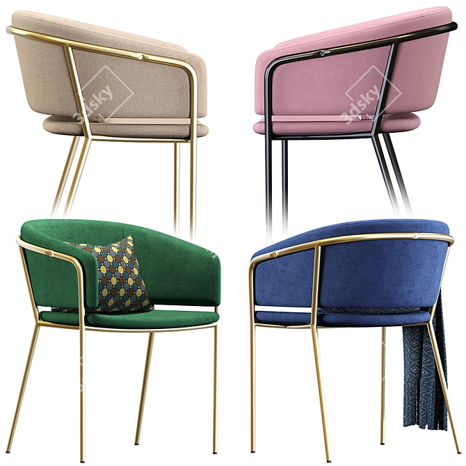 Modern Minimalist Comfort: La Forma Chair KONNIE 3D model image 2