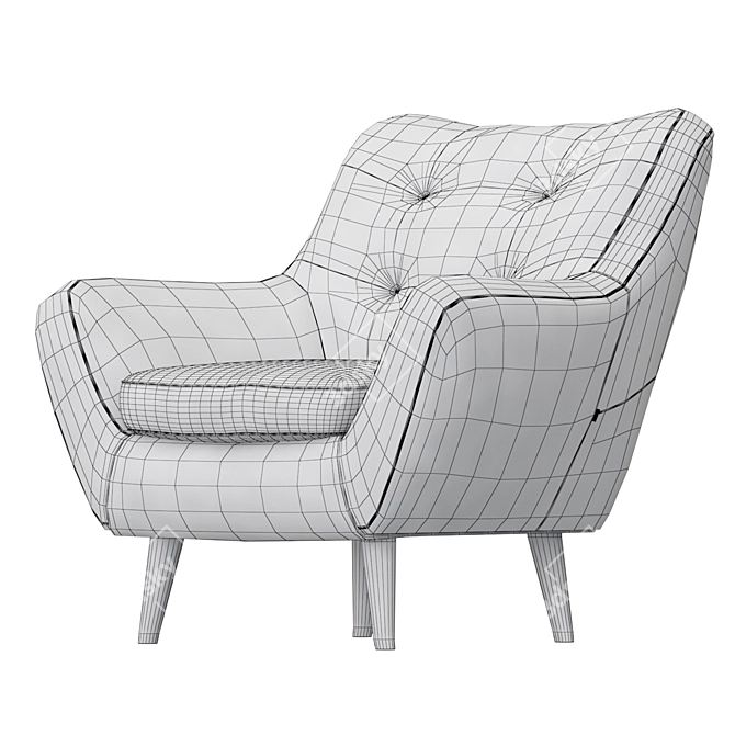 Cozy Sherpa Armchair for Ultimate Comfort 3D model image 5