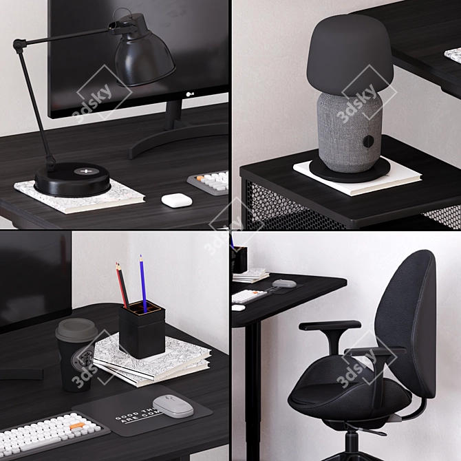 IKEA BEKANT Desk Set: Versatile, Stylish, and Functional 3D model image 2