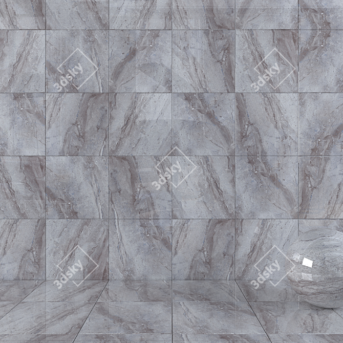 Elegant Anthracite Wall Tiles 3D model image 1