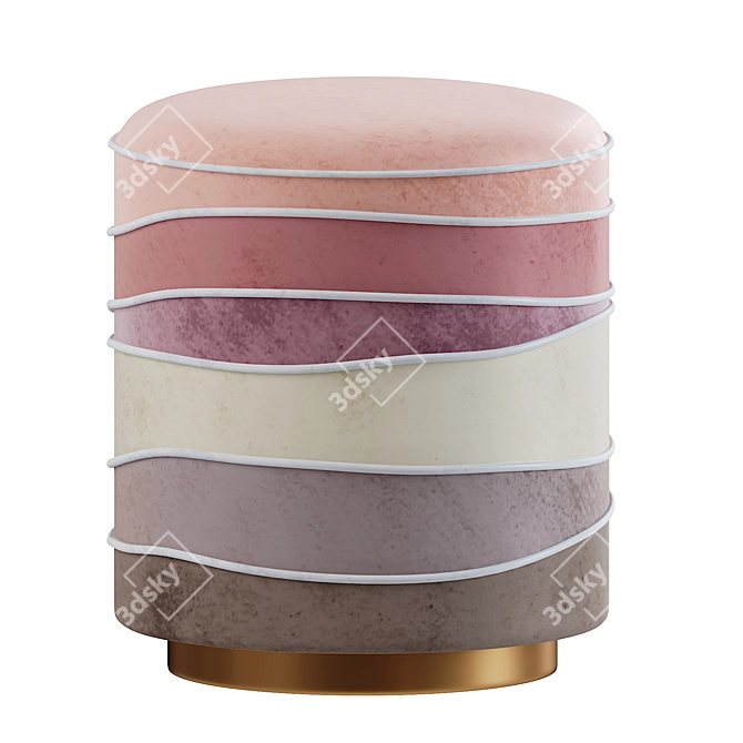 Elegant Charisse Stool: Luxury Seating 3D model image 4