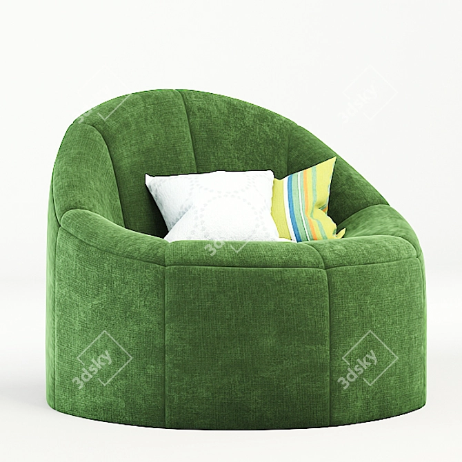 Stylish Single Sofa: Comfort & Elegance 3D model image 1