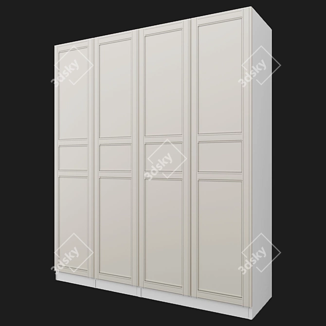 Sleek and Spacious Pax Wardrobe 3D model image 2