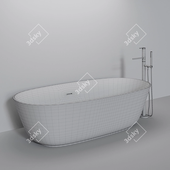 Luxurious Carlo Colombo Designed BAIA Bathtub 3D model image 10