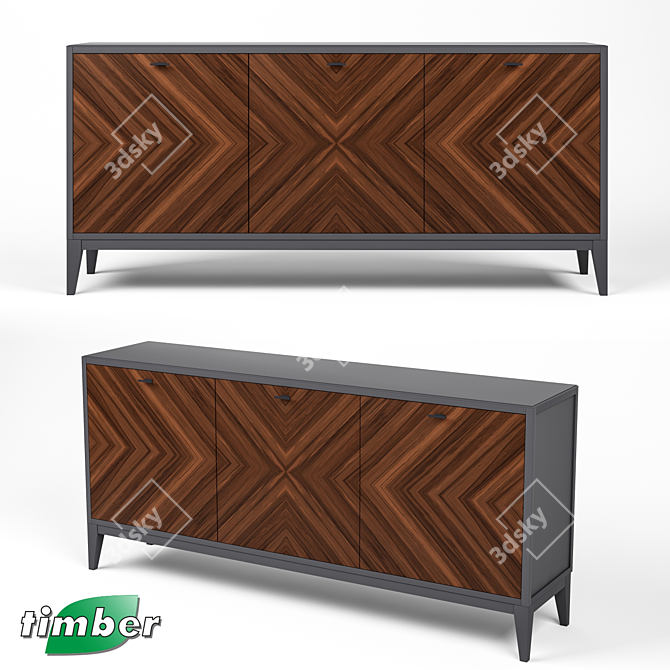 Toscana T-908 Dresser: Elegant Timber-Mebel Storage Solution 3D model image 1