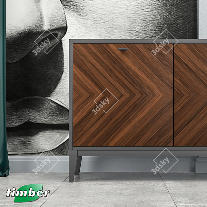 Toscana T-908 Dresser: Elegant Timber-Mebel Storage Solution 3D model image 3