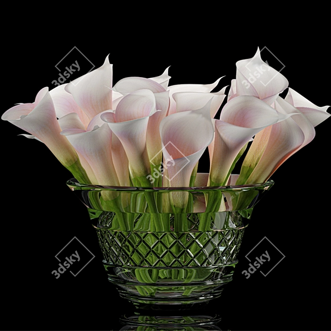 Elegant Calla Lily Decor Set 3D model image 2