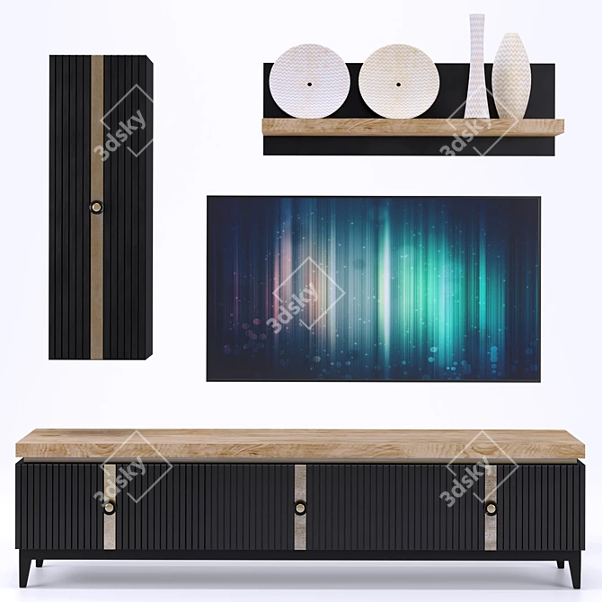 Contemporary TV Stand - Sleek Design, V-Ray Rendered 3D model image 1