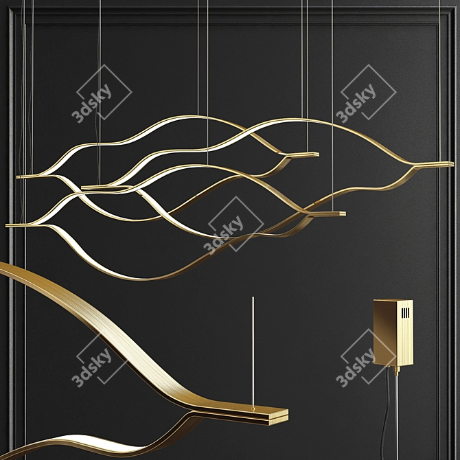 Sleek Trudy Pendant Lights 3D model image 2
