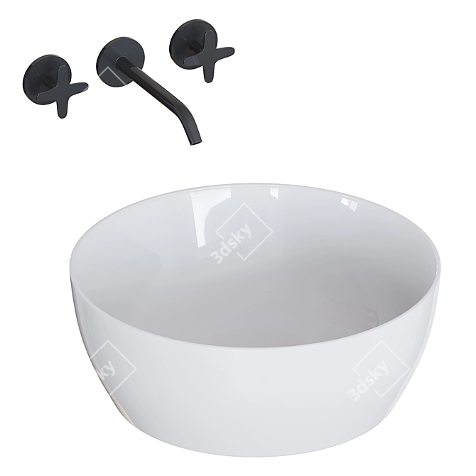 Azzurra Elegance White Countertop Sink 3D model image 3