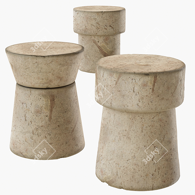 Stahlandband Pinnon Stone Stool 3D model image 1