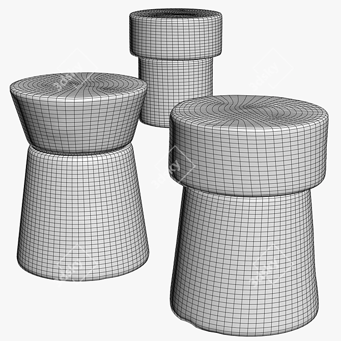 Stahlandband Pinnon Stone Stool 3D model image 2